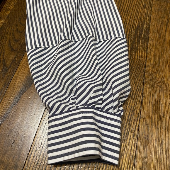 NWOT Banana Republic blue stripe button down 0 petite - Picture 3 of 12
